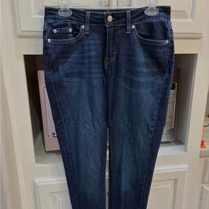 Levi's Dark Blue Denim Legging Jeans with Contrast Stitching 28x30 EUC